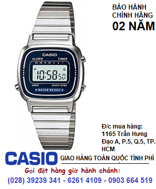 Casio LA670WA-1AVDF; Đồng hồ điện tử Nữ Casio LA670WA-1AVDF chính hãng|Bảo hành 2 năm 